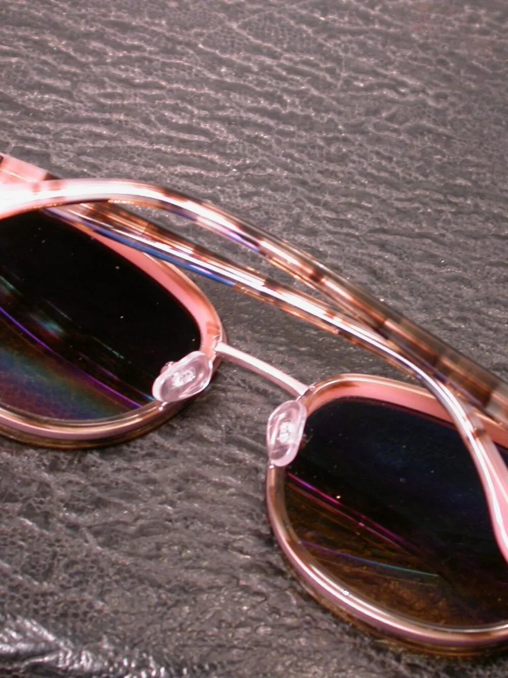 Otis Scarlett Rose Tortoise Stripe Silver Sunglasses
